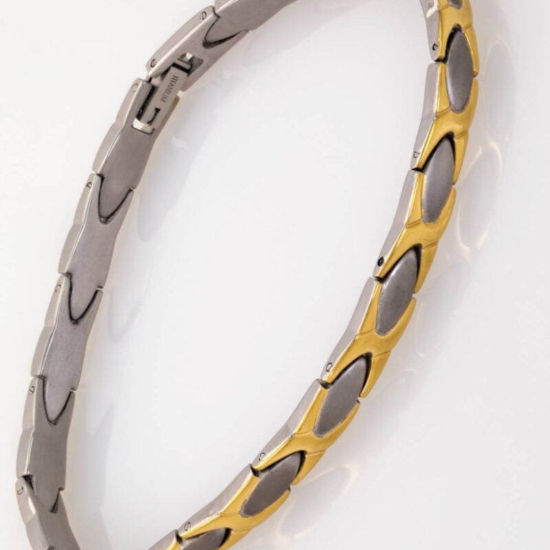 Titanium Bracelet / Anklet - X & Oval 2-Tone