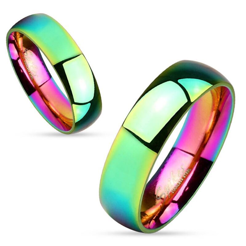 Stainless Ring - Polished Rainbow