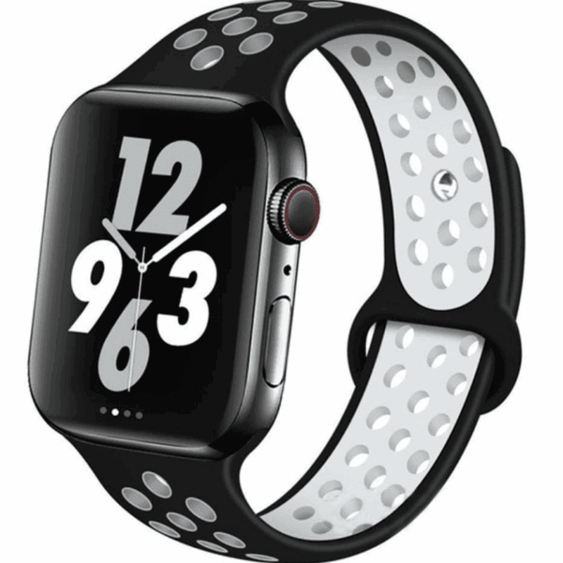 Apple Watch Band - Sport Black w/ White Holes