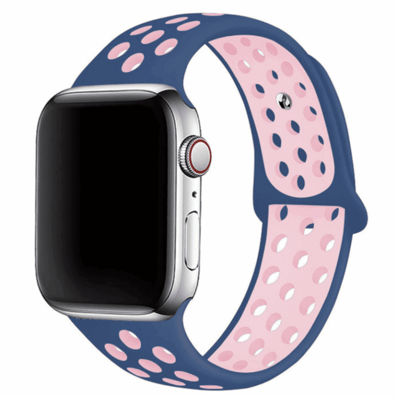 Apple Watch Band - Sport Dusty Blue w/ Pink Holes