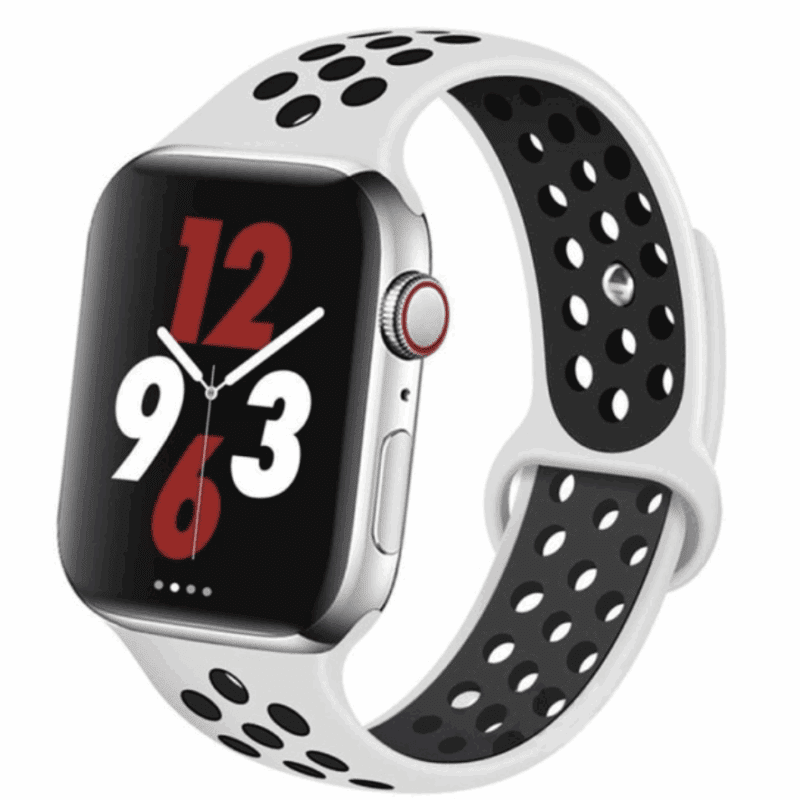 Apple Watch Band - Sport White w/ Black Holes