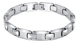 Tungsten Bracelet - Polished Silver Pyramid 10mm