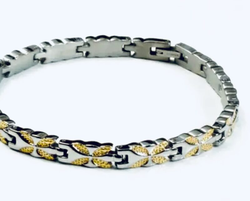 Titanium Bracelet 2 Tone Butterfly